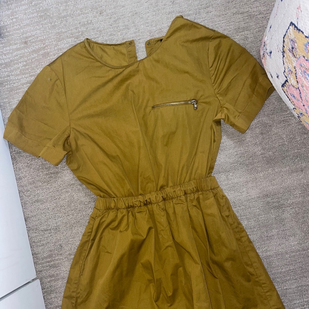 ZARA DRESS S MUSTARD YELLOW DARK